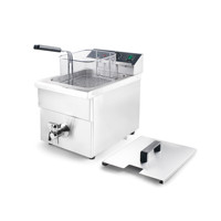 Freidora Eléctrica de Inducción de 12L de Acero Inoxidable para Uso Comercial en Cocina con Control de Termostato Ajustable y Fácil Limpieza