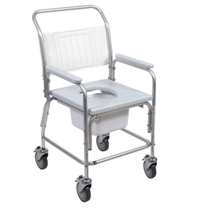<span class=keywords><strong>Chaise</strong></span> <span class=keywords><strong>de</strong></span> toilette pliable en acier inoxydable avec roues - Product Image 4