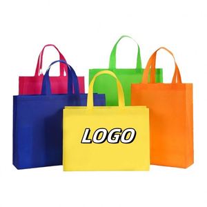 X57 Wholesale Promotional Eco Pp Non-woven Printed Tote Shopping Bag Reusable Printable Grocery Non Woven Shopping Bags With <b>Log</b> - Product Image 1