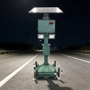 Torre di Illuminazione Mobile con Pannelli Solari, Fari LED Solari per Illuminazione Stradale e Costruzioni - Product Image 1