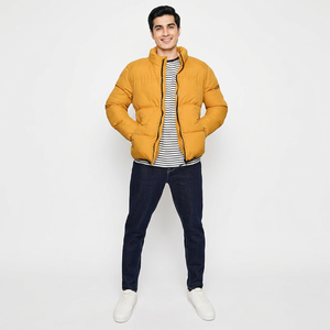 Blouson matelassé imperméable pour homme 2026 – Manteau d'hiver rembourré en duvet jaune en nylon pour l'extérieur – Blouson personnalisé - Product Image 1