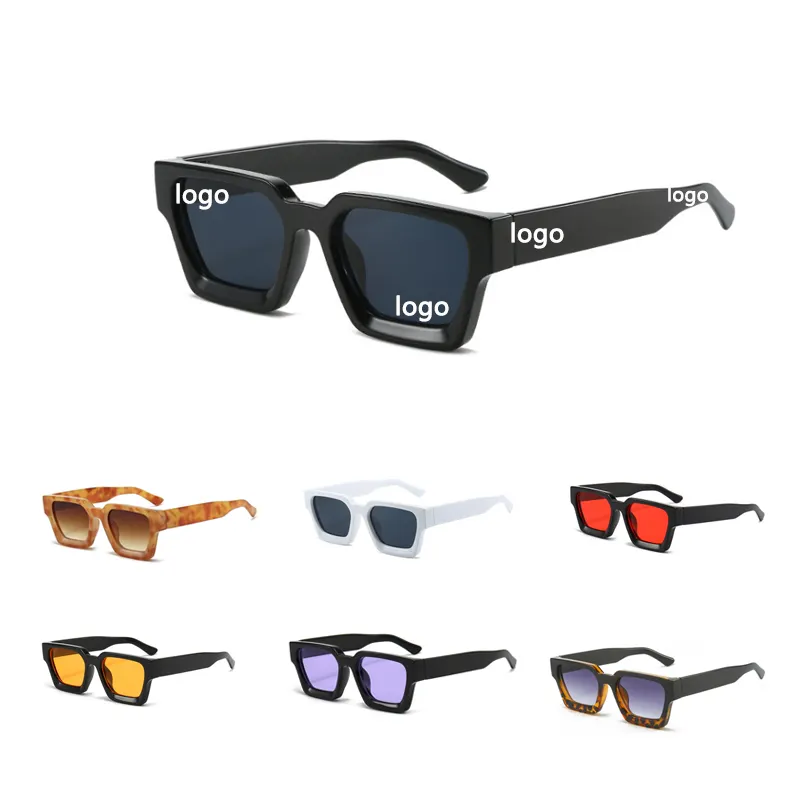 2024 plus récent Vintage rétro Logo personnalisé lunettes De soleil luxe haute qualité nuances carrées noir lunettes De soleil hommes femmes Oculos De Sol