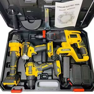 Lithium Battery 4 in 1 Brushless Cordless Power <b>Tool</b> Set Impact Wrench Angle Hammer Drill DS-4 Brushless Lithium Drill - Product Image 1