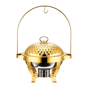 Gold-Chafing-Dish Goldenes Buffet Geschirr Roségold Food Warmer Kupfer Rundes Set Chafing Dish