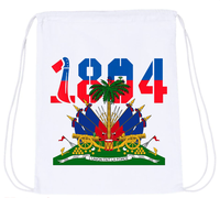 Sac à dos portable de haute qualité avec cordon de serrage, design national haïtien personnalisé, grande capacité, pour sports de plein air, en polyester