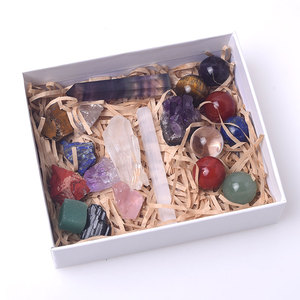 Raws curativi ghiaia cristallo meditazione pietre di palma sette <span class=keywords><strong>Chakra</strong></span> burattato pietra Reiki Set - Product Image 6