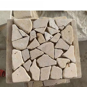 Mosaico de Piedra Caliza Natural Color Beige Romano, Forma Aleatoria, Azulejo para Paredes Interiores y Pisos, Azulejos Pulidos - Product Image 1