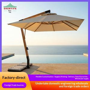 Parasol de jardin extérieur de haute qualité, grand format carré/rond, structure en alliage d'aluminium, voile en fibre de polyester, résistant au vent, nouvelle protection solaire - Product Image 3