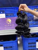 Cheveux 100% humains # Cheveux synthétiques ondulés 1b pour tresses au crochet, qualité supérieure, effet plume, produits de beauté pour femmes