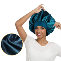 Bonnet de Nuit en Satin Soyeux pour Femme, Large Bande Élastique, Bonnet Extra Grand pour Cheveux, avec Logo Personnalisé, Vente en Gros