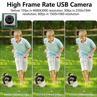 Modul Kamera Mini USB 14*14mm 12MP, 4K 30FPS 1080P 60FPS, PDAF Auto Focus, Mikrofon Terintegrasi, Ukuran Ringkas untuk Integrasi Perangkat