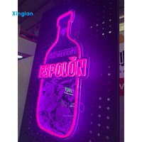Enseigne néon LED personnalisée en forme de bouteille pour bar, pub, marque de tequila, à fixer au mur, décorative et lumineuse, pour publicité intérieure