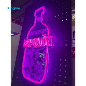 Letrero LED de Neón con Forma de Botella Personalizada, Letrero Luminoso Decorativo para Interiores de Bares y Pubs, Letrero Publicitario Iluminado para Montar en la Pared con la Marca de <span class=keywords><strong>Tequila</strong></span> o Licor - Product Image 2