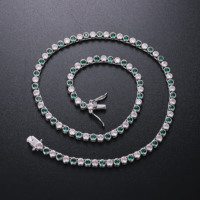 CM JEWELRY En gros Colliers tennis pour femmes en laiton plaqué, personnalisés, de mode raffinée, sertis de zircons