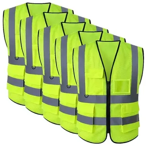 Class 2 safety vest security and safety in factories enginers trafic Orange and green safety vest with custom logo