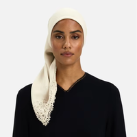 Vente en gros MERRACHI Foulard carré bandana à bord picoté, grande taille, en viscose premium, élégant et luxueux