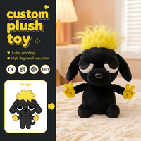 Peluche Mohawk jaune cool, rembourrée en coton PP, design personnalisé, poupée douce pour adolescents et adultes, cadeau