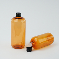 Bouteille de gel douche en plastique brun Offre Spéciale Bouteille de lotion à presser en plastique PET 300ml 500ml Bouteille de shampooing avec emballage à bouchon à vis
