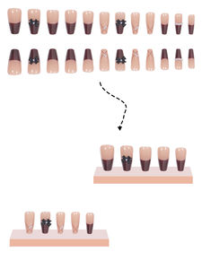 Flores francesas Prensa en las uñas Flash Diamante 3D Diamantes de imitación Brillo Brillante Uñas postizas Bailarina larga Ataúd Puntas falsas <span class=keywords><strong>Manicura</strong></span> - Product Image 5