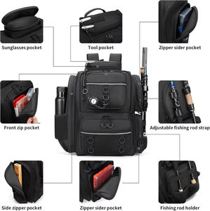 Bolsa organizadora de equipo de pesca resistente al agua salada grande de nailon para exteriores, bolsa impermeable para aparejos de pesca - Product Image 2