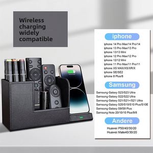 Creative Office Pen Holder & Wireless Charger with Multi-function Storage Box for Desktop Mobile Phone Stand G105 - Product Image 3