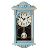 Reloj de Pared de Péndulo de Madera Retro en Oferta, Reloj de Plástico Decorativo de Una Sola Cara con Logotipo Personalizado para Regalo