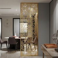 Paravent décoratif en acier inoxydable miroir, design losange Art Déco, découpe laser, couleur personnalisée, séparateur de pièce, mariage