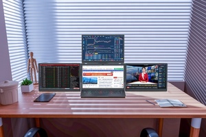 Xách tay 13.3 inch USB Loại C chơi game LCD màn hình hiển thị xách tay kép ba Quad Màn hình máy tính xách tay màn hình Triple Extender - Product Image 4