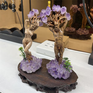 Kerajinan Amethyst alami grosir pohon Dryad orang Amethyst kerajinan Resin Groot untuk dekorasi - Product Image 1