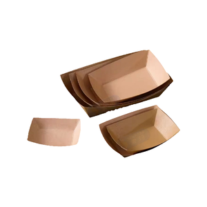 Bandeja de papel kraft para servir perritos calientes/papas fritas/comida rápida - Product Image 4