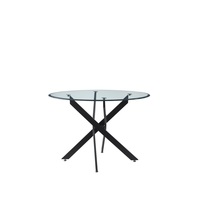 Nouvelle conception 2026 Quantité minimale de commande 30 pièces Style américain Meubles de salon Table à manger ronde en verre design moderne Table basse ronde