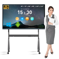 Pizarra Interactiva Inteligente Tacteasy de 65/75 Pulgadas con Android 15/16 4k para Educación Escolar, Pizarra Inteligente con IA para Aulas con IA