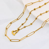 Collier créatif en forme de cœur Hip-hop pour femme, style Instagram, tendance, polyvalent, superposé, gothique, avec pendentif chaîne cubaine en tungstène, de niche