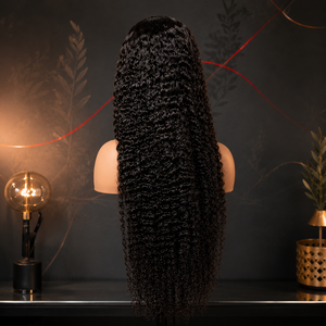 Perruque 100% <span class=keywords><strong>Cheveux</strong></span> Humains Bruts Birmans Bouclés Péruviens Sans Colle, Dentelle Pré-Pluckée, Perruque Frontale 13x4 HD, Dentelle HD Effet Peau, Bonnet Respirant - Product Image 6