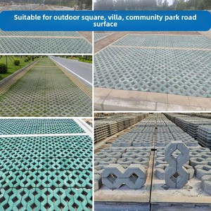Dalles de stationnement perméables en forme de huit, en béton coloré, pour extérieur, à emboîtement gazonné - Product Image 4