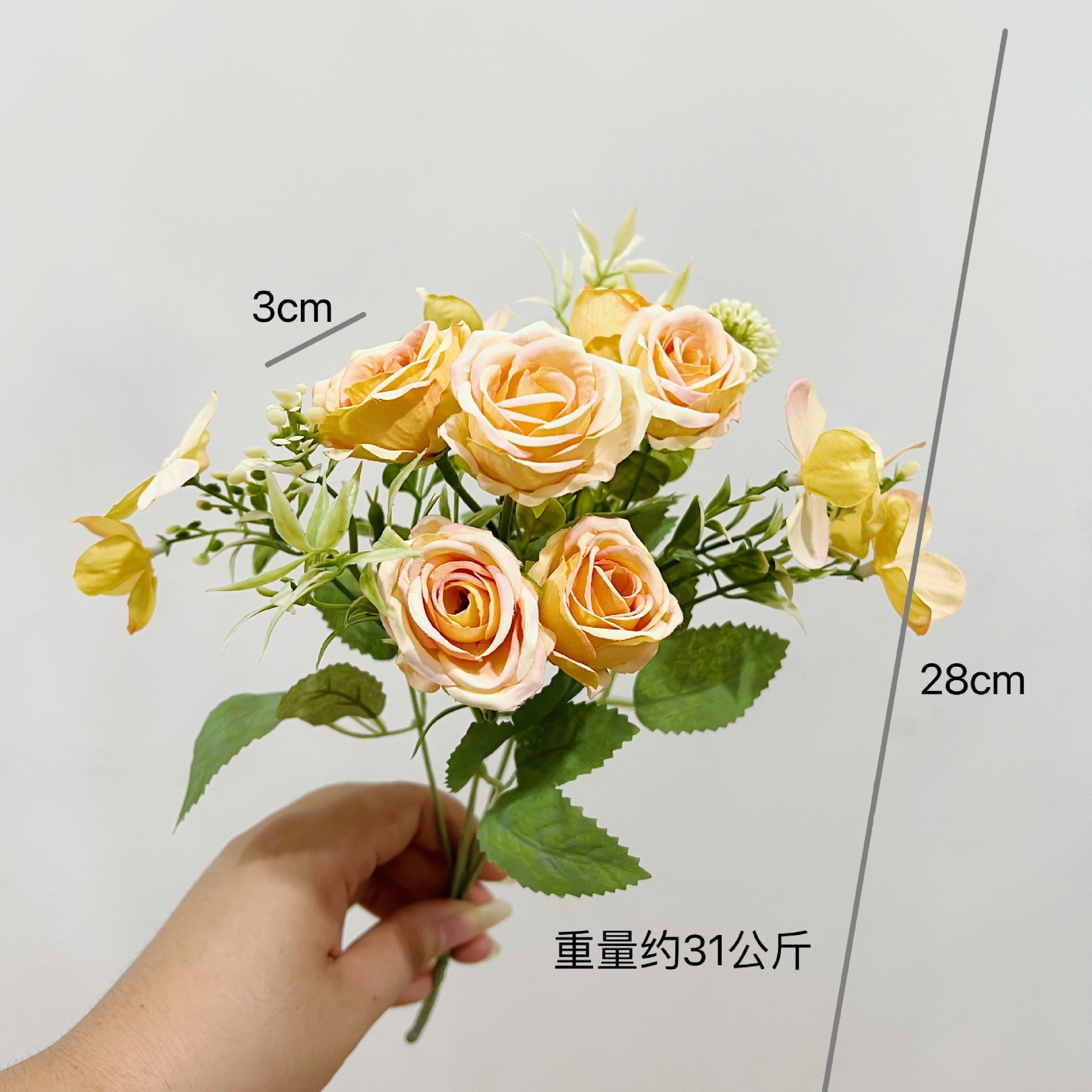 5 branches of Elsa Fairy Rose [orange]
