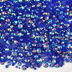 Strass en résine Oleeya, 10000 pièces/sac, tailles mixtes SS6-SS30, argent, à dos plat, pour décoration d'ongles - Product Image 3