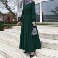 Abaya longue en polyester style saoudien et égyptien, cintrée à la taille, multicolore, pour femmes musulmanes, commande en petite quantité
