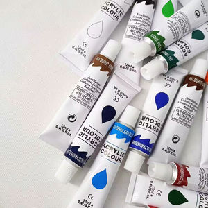Peinture acrylique à couler haute performance personnalisée en gros, ensemble de 24 couleurs de peintures acryliques à l'huile lisses pour verre et toile - Product Image 5