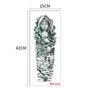 Haute Qualité Noir Vierge Foi Plein Bras Fleur Temporaire Papier Tatouage Autocollants Étanche pour Visage & Corps-Vente en Gros - Product Image 5