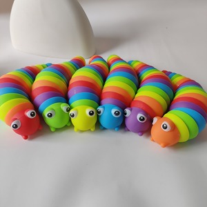Hot-selling Plastic Slug Stress Relief Toy Educational Vent Caterpillar <b>Rainbow</b> for 14 Years & up - Product Image 1