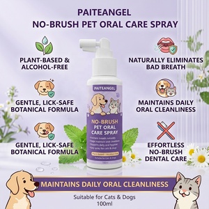 Spray Bucal para Mascotas Sin Cepillo, Refrescante de <span class=keywords><strong>Aliento</strong></span> para Perros a Base de Plantas, Certificado GMP, OEM, ODM - Product Image 1