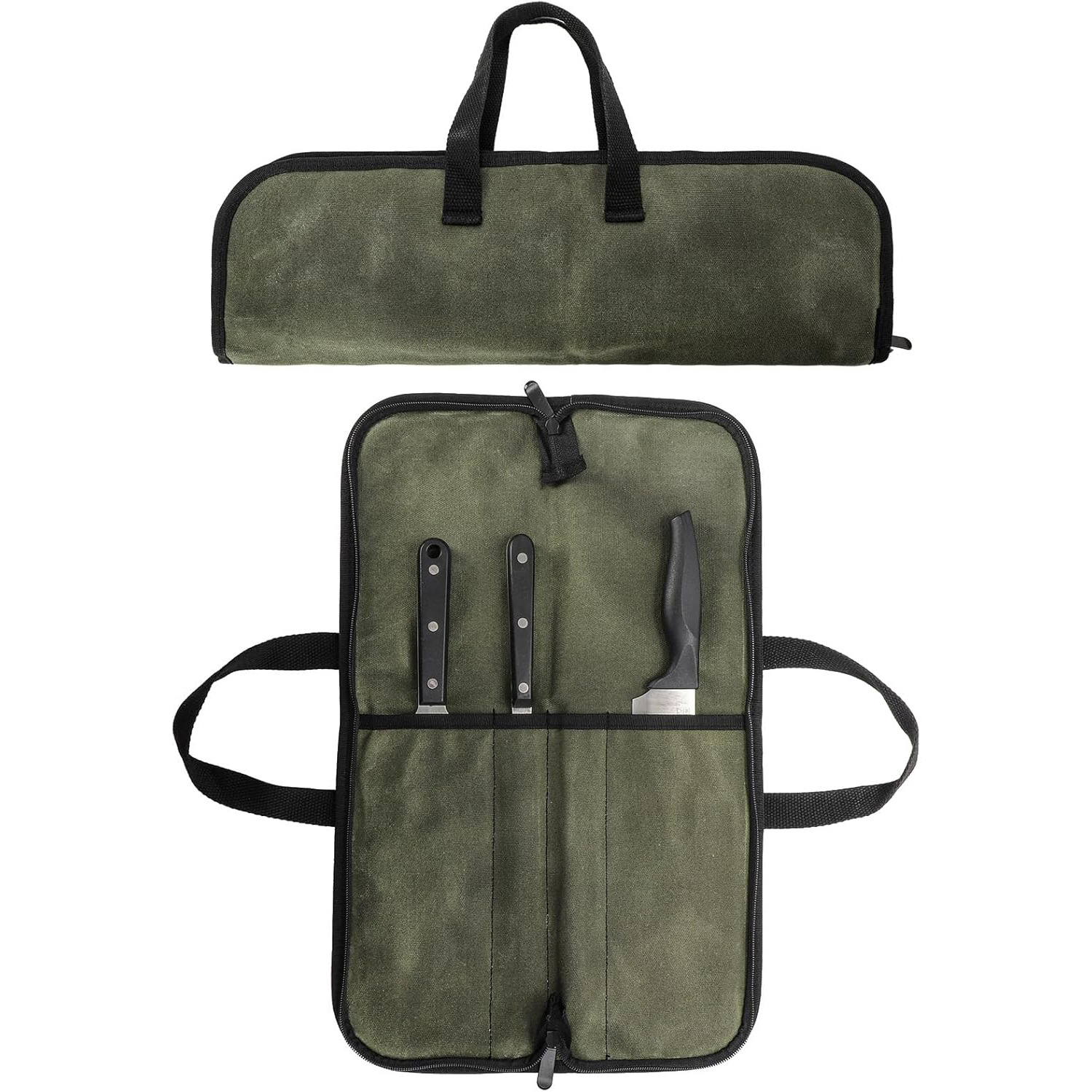 Nouveau sac de rangement pour couteaux vert militaire
