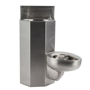 Ensemble WC et lavabo monobloc moderne occidental <span class=keywords><strong>pour</strong></span> prison, avec siphon en P, cuvette de <span class=keywords><strong>toilette</strong></span> et <span class=keywords><strong>robinet</strong></span> en acier inoxydable - Product Image 4