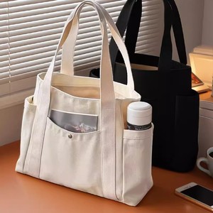 Sacs à main pour femmes, sac à main en toile personnalisé uni, grande capacité, sac fourre-tout, poignées courtes, vente en gros, logo OEM pour le shopping et les voyages - Product Image 4