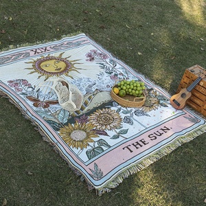 Manta de lujo para sofá y sofá con borlas, tapiz tejido Vintage, regalo de Navidad y Halloween, manta para acampar <span class=keywords><strong>en</strong></span> las cuatro estaciones - Product Image 3