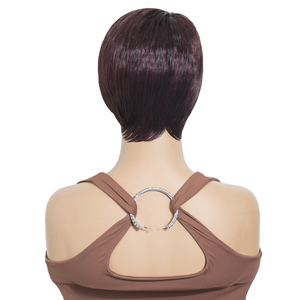Perruque Courte Synthétique Naturelle pour Femme, Fabriquée à la Machine, Fibre Résistante à la Chaleur, Style Pixie, Sans Colle, Origine Henan - Product Image 3