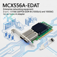 Adaptateur Ethernet filaire 2 ports PCIe4.0x16 Mellanox CX-5 Ex 100GbE QSFP28 MCX556A-EDAT pour serveur en stock