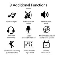 YEAH V8 Plus carte son externe en direct avec Streaming 15 effets mélangeur Audio USB pour dispositif de changement de voix Microphone