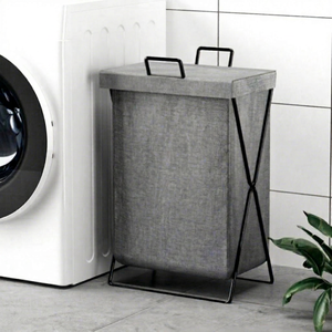 Bathroom Dirty Clothes Basket Storage Basket for Bathroom Modern Design Laundry Basket Modern Bathroom Folding Basket Non-Woven - Product Image 1